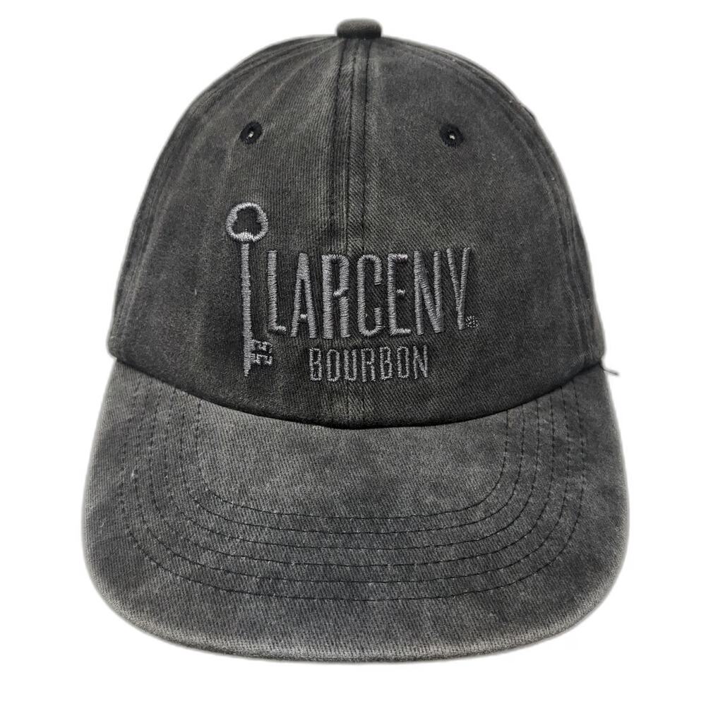 Baseball Cap Gray One Size Larceny Bourbon Hat Slideback Logo Skeleton Key Twill